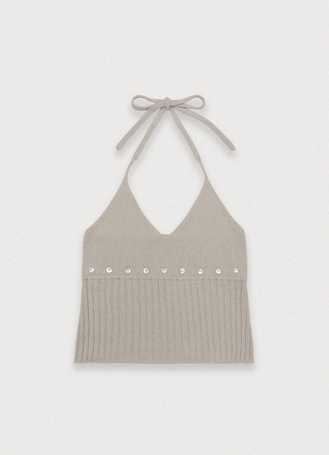 포에토 [2nd/restock] Button halter knit sleeveless - oatmeal 상품 이미지 3